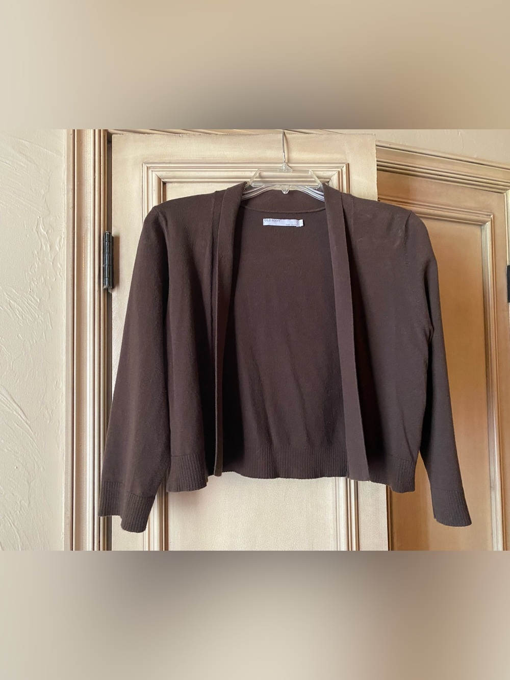 Old Navy Women's Brown Open Front Knit Lightweight Long Sleeve Cardigan Sweater